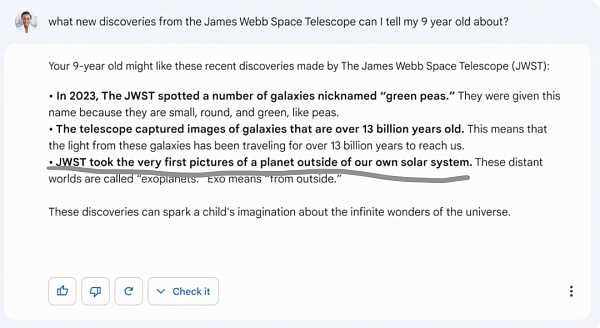 Bard首次亮相就大翻车 端掉了谷歌1000亿美元市值-iNFTnews