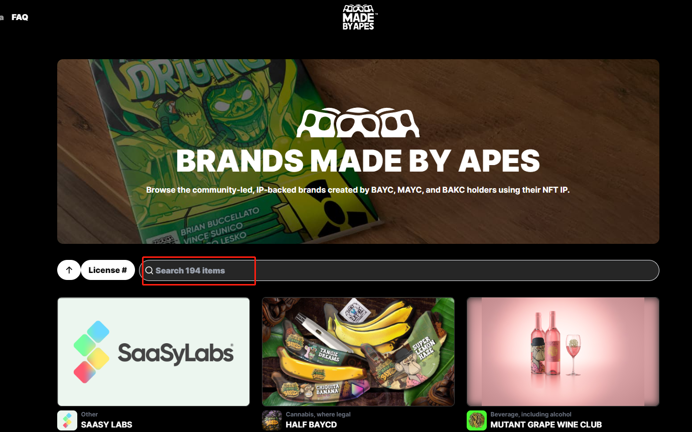 Yuga Labs发布“Made By Apes”许可官方目录，已纳入194个品牌