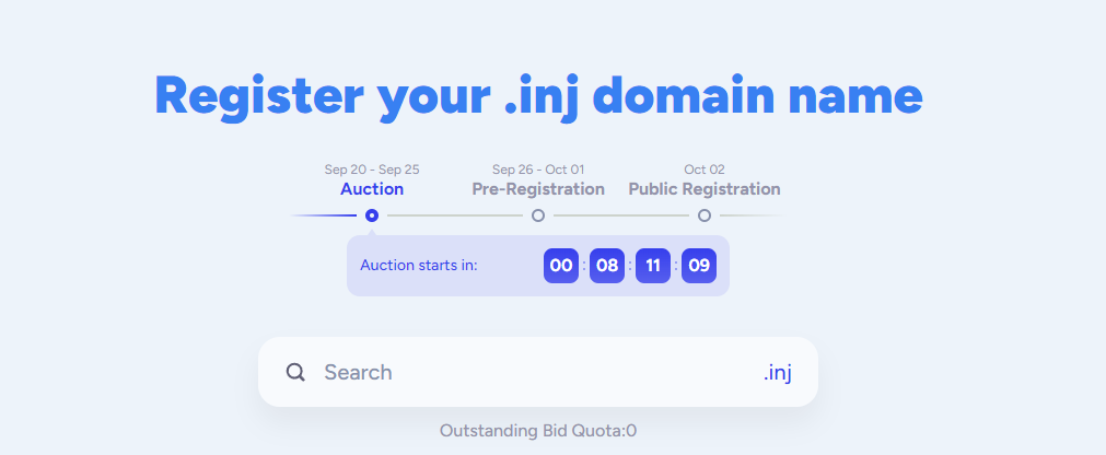 Injective将于今晚启动.inj域名拍卖
