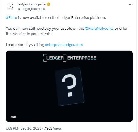 Ledger Enterprise现已支持Flare网络