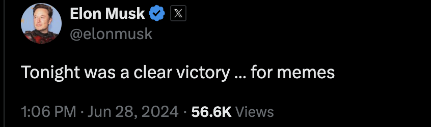 马斯克：今晚是一个属于meme的胜利