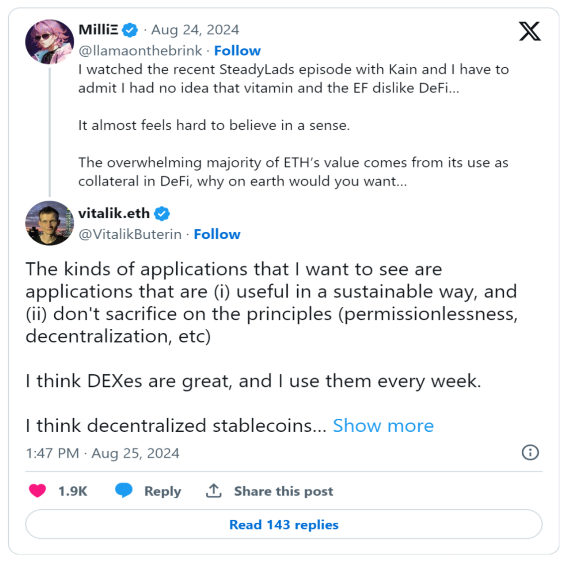Vitalik真的喜欢DeFi吗？他本人是怎么说的？
