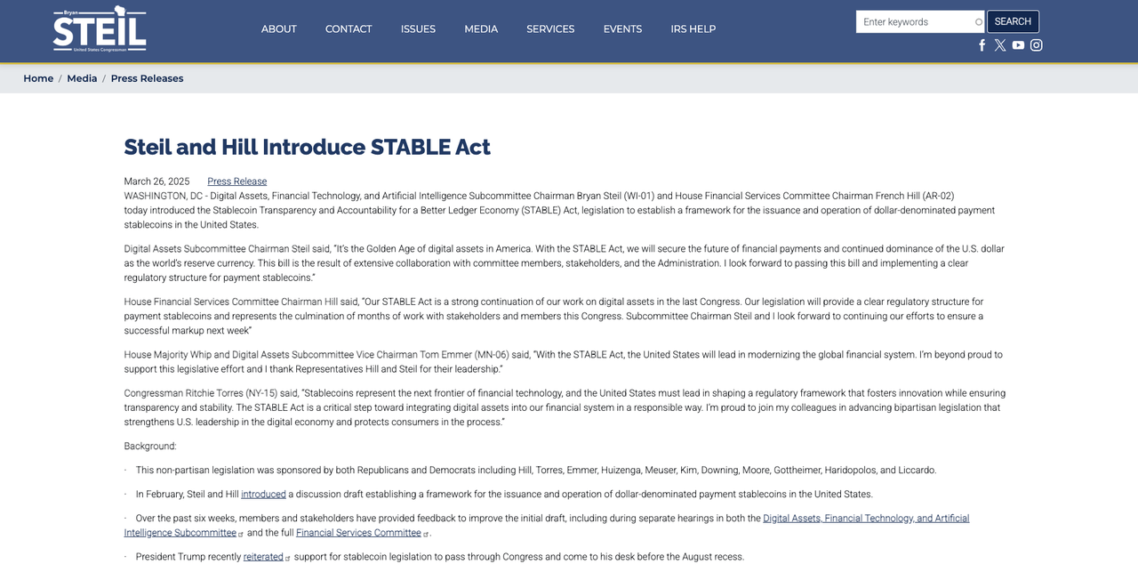 解读美国稳定币法案STABLE Act，链上美元“霸权”？